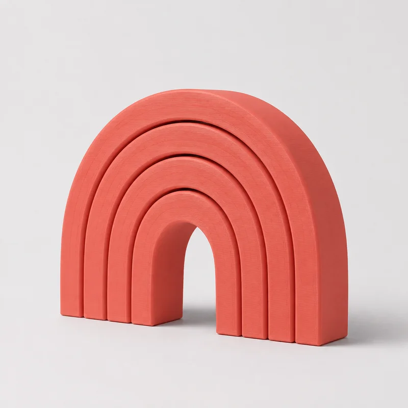 Coral Rainbow Desk Decor